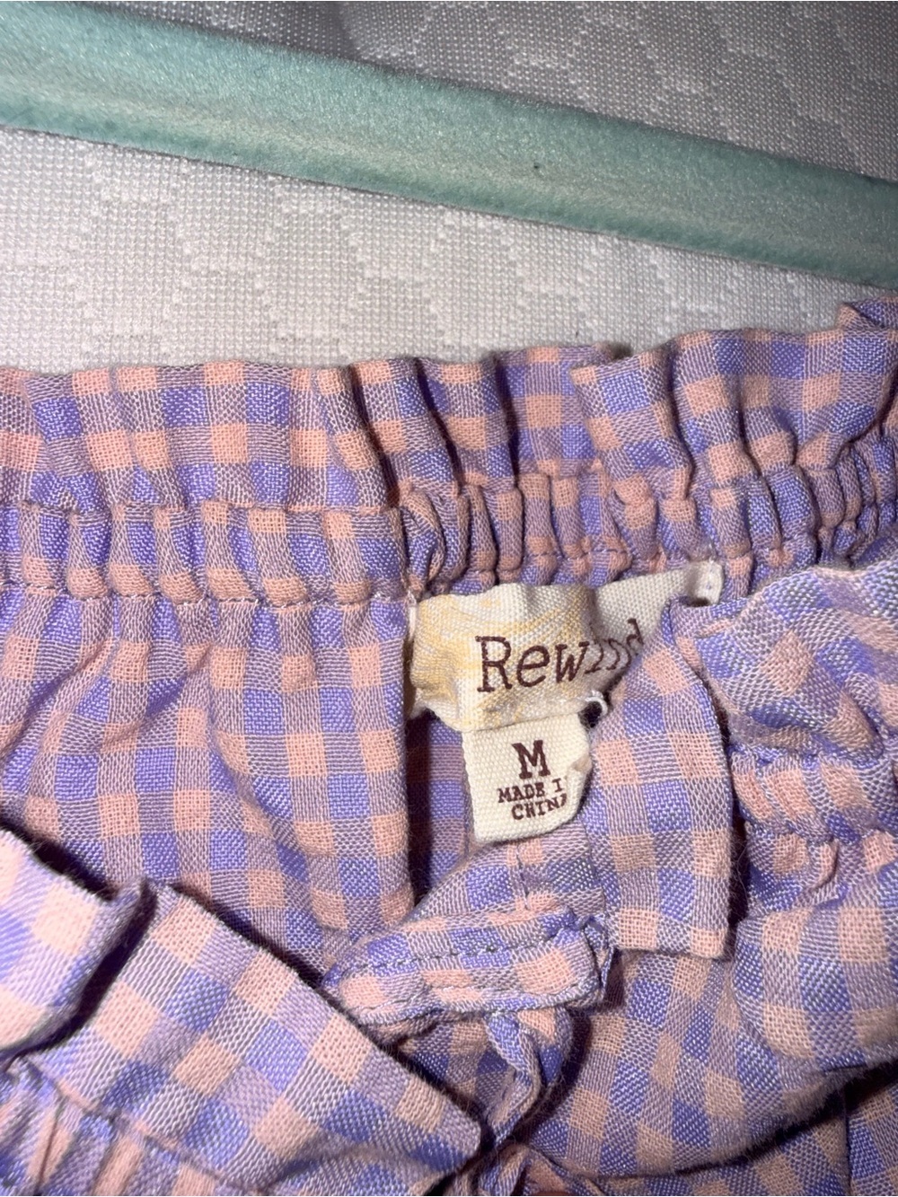Rewind Lilac Gingham Ruffle Tie-Front Tank - Picture 4 of 5